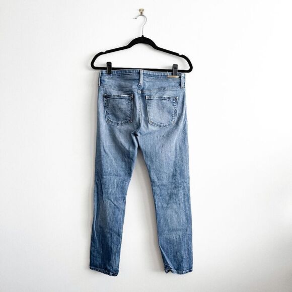 Anthro Pilcro Women's Hyphen Distressed Light Wash Ankle Denim Jeans Blue Sz 27 - Picture 2 of 8